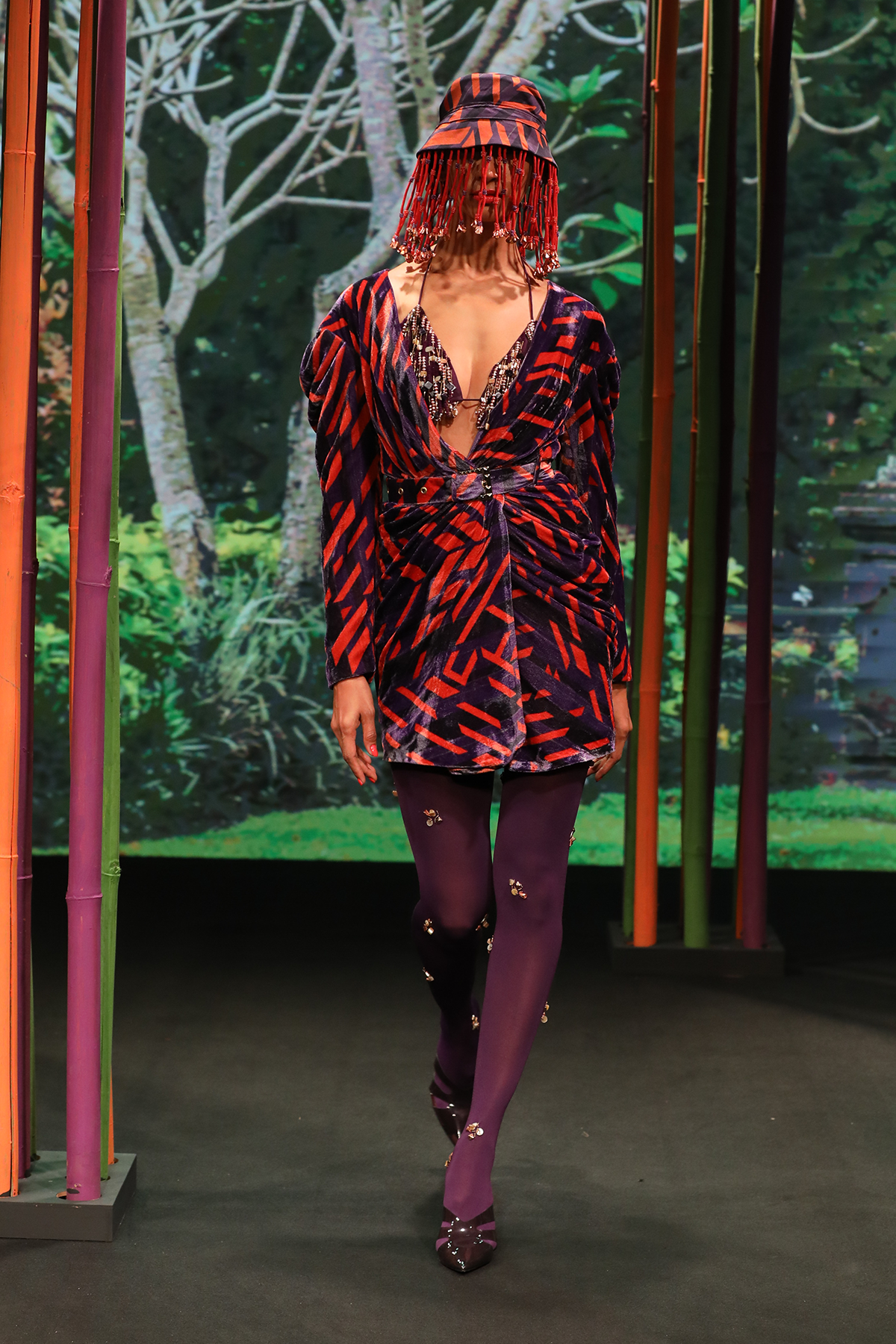 Purple Long-sleeved Dress