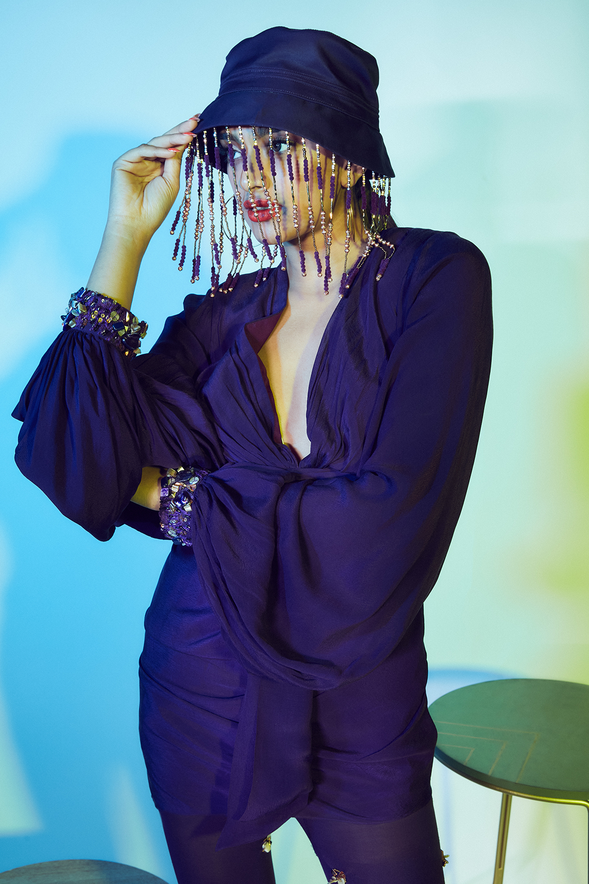 Deep Violet Drape Dress