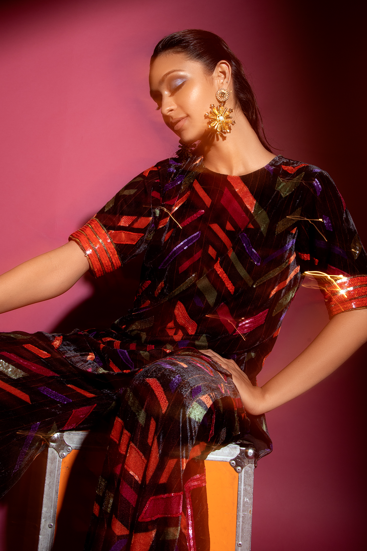 Multi-Printed Kurti and Sharara with Dupatta