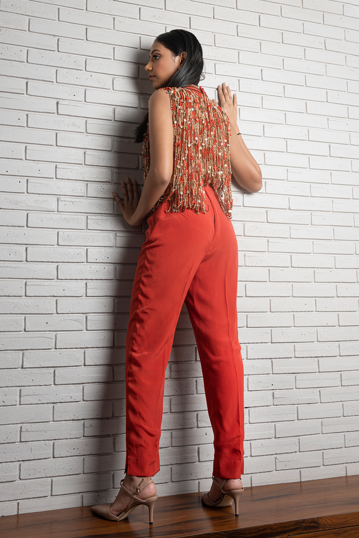 Burnt Orange Cigarette Pants
