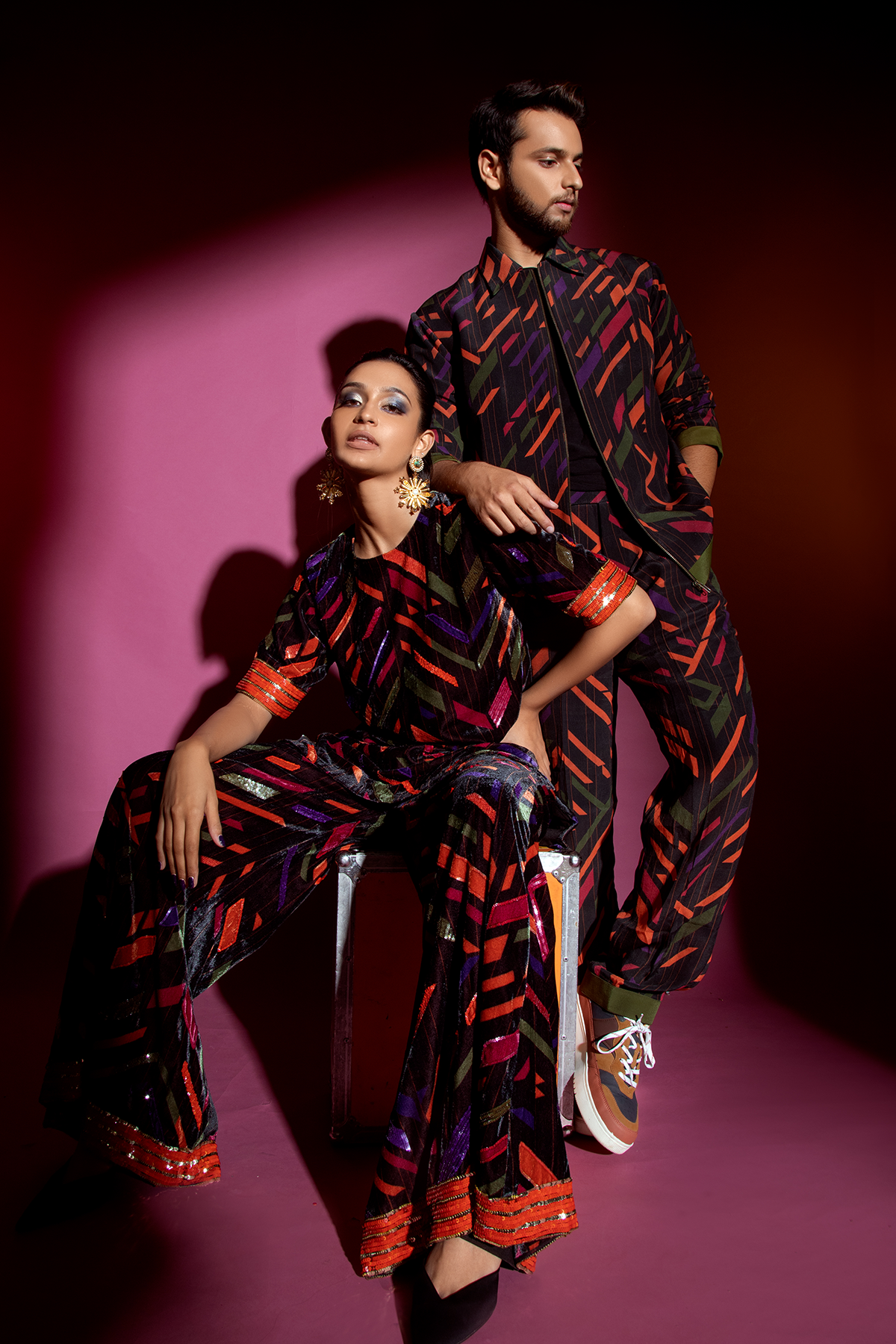 Multi-Colour Bomber Jacket and Pants