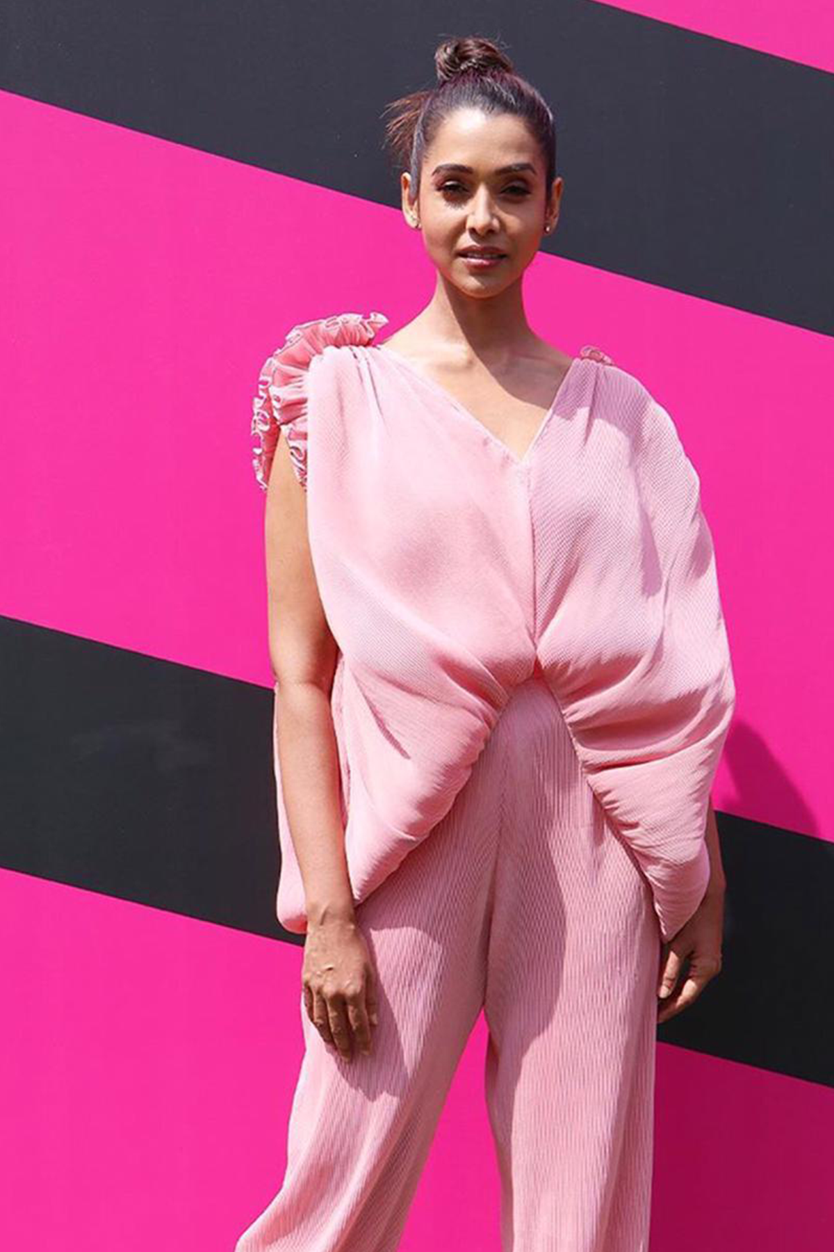 Anupriya Geonka In Coral Pink Yo-Yo Top and Pants