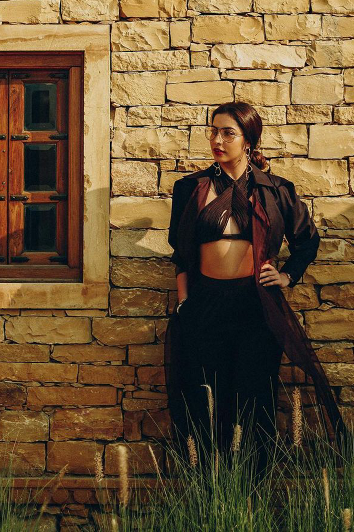 Antara Motiwala Marwah In Corded Bralet, Trousers and Trench