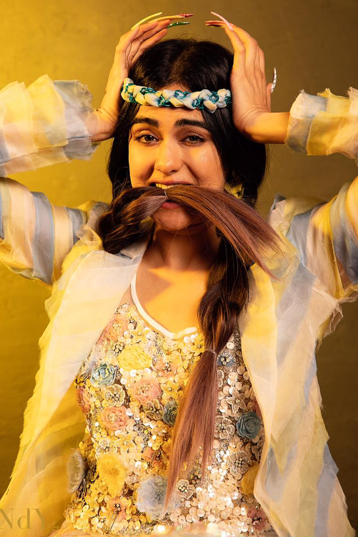 Adah Sharma In Hand-embroidered Tank Top and Layered Trench