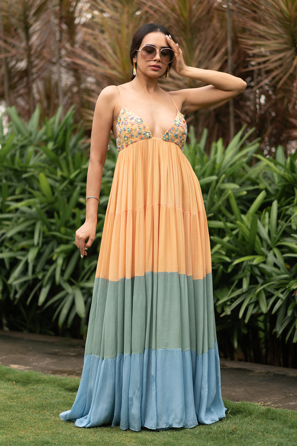 Priyanka Yadav in Tiered Maxi