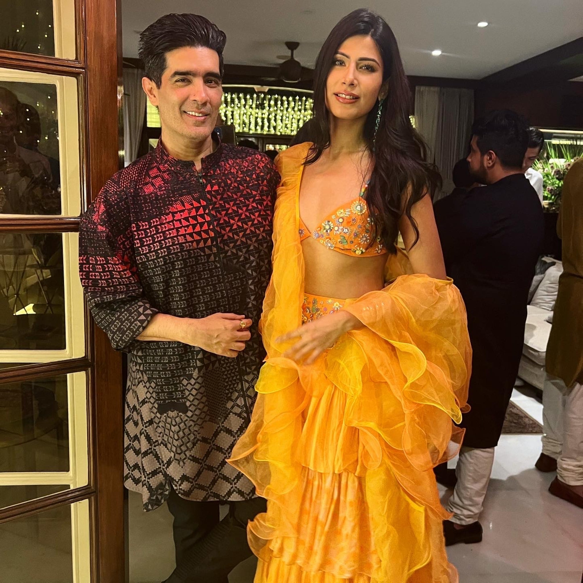Astha Sharma in Our Orange Layered Lehenga Set from Retro-Spection Collection