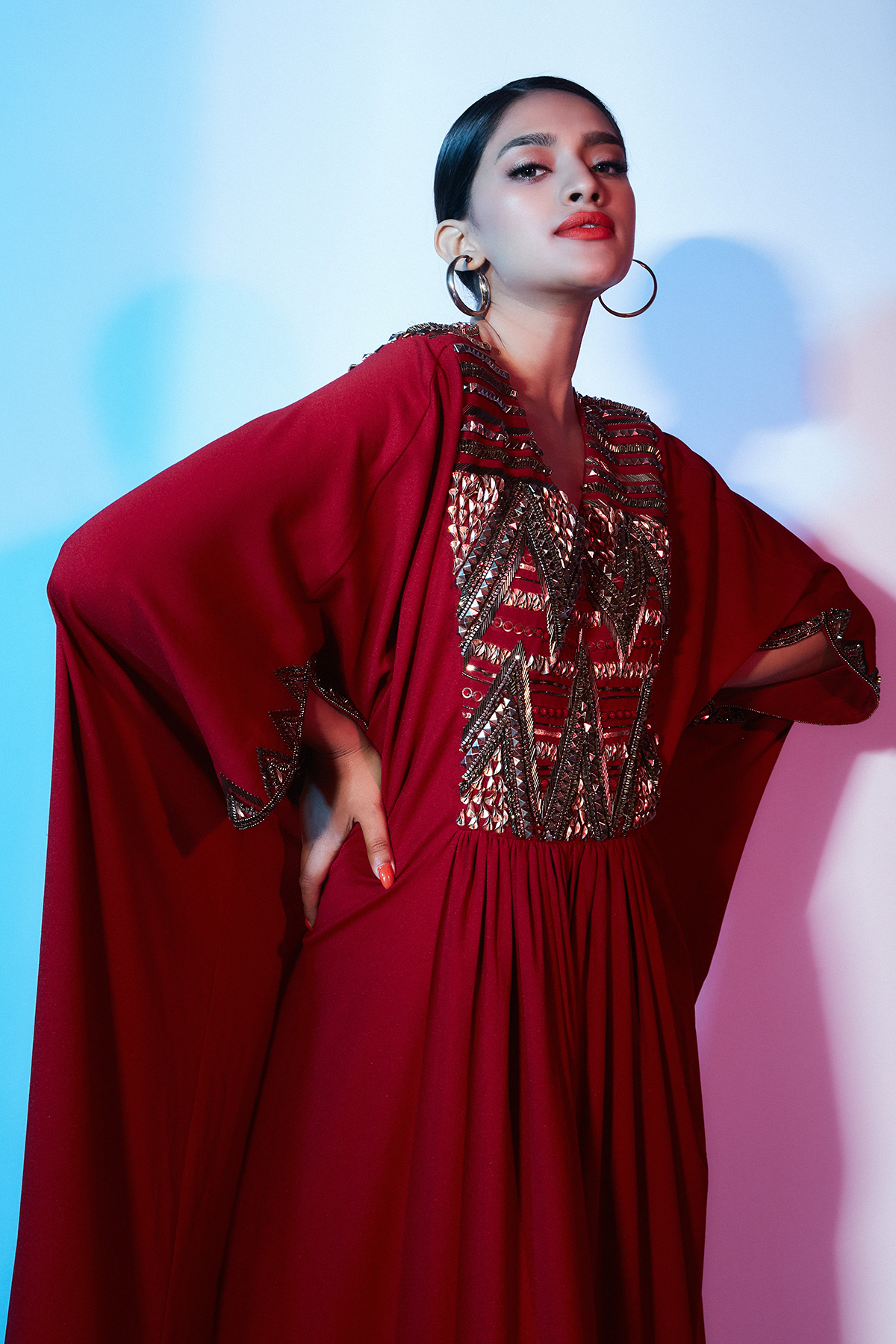 Red Scuba Kaftan