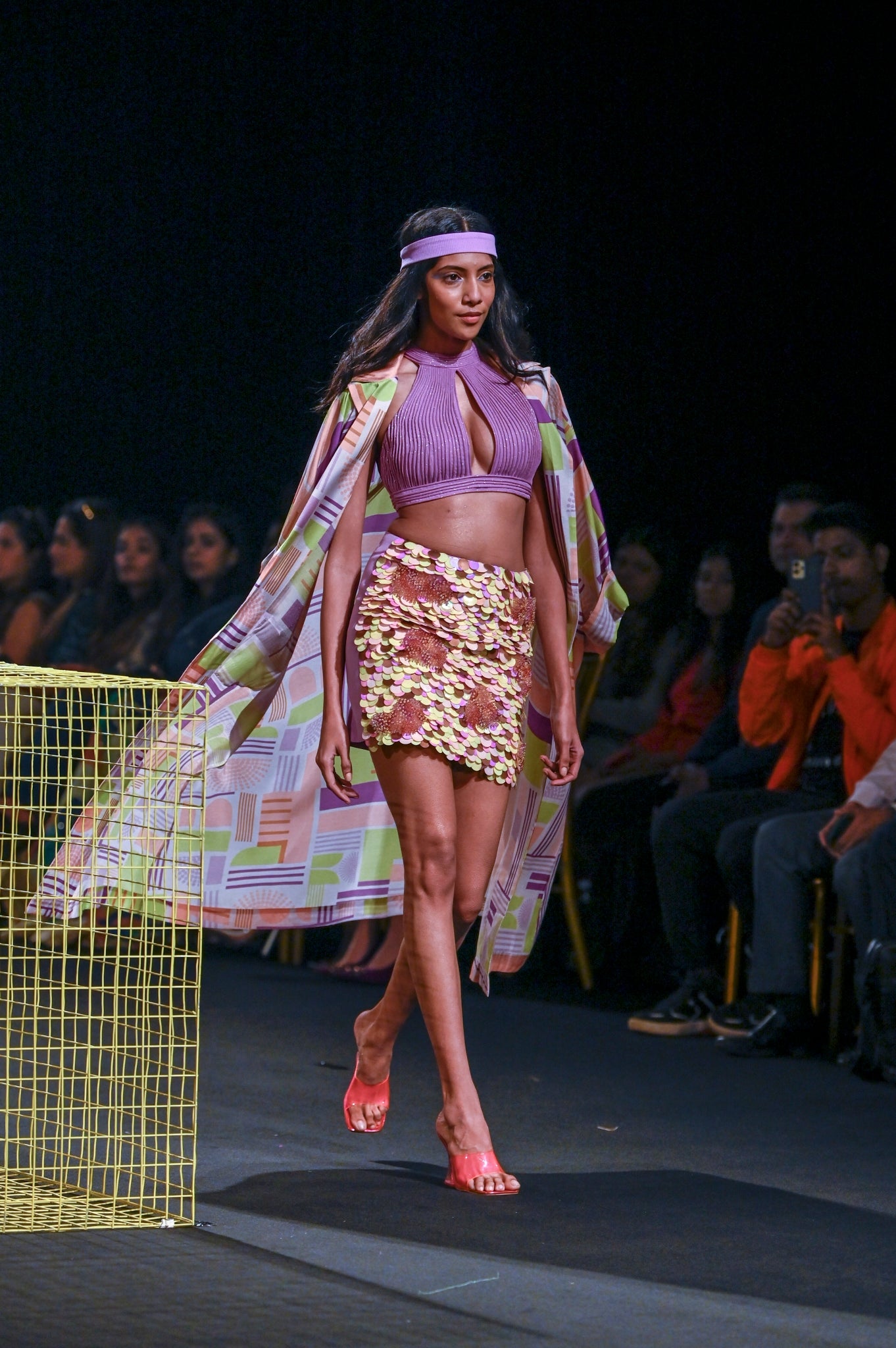 Lilac Cording Halter Neck Crop Top