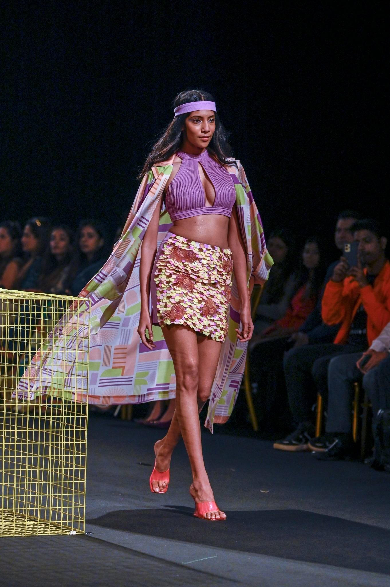 3D Hand Embroidered Lilac Skirt