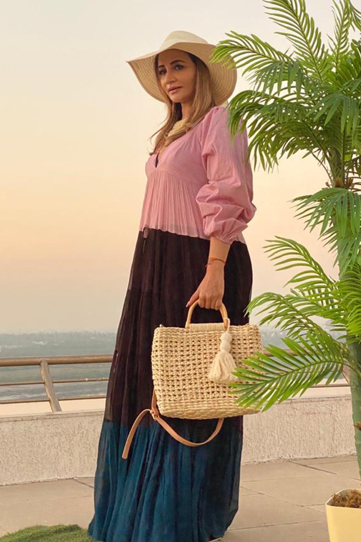 Ajita Italiya In Color Block Maxi