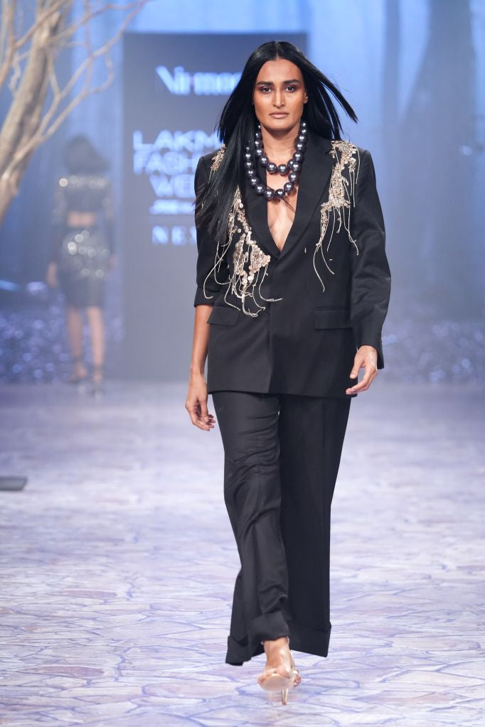 Embroidered Blazer Set