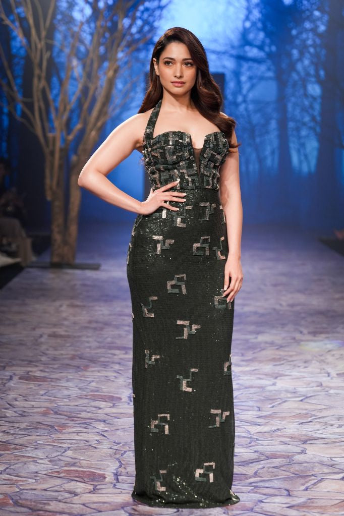 Embroidered Cocktail Gown