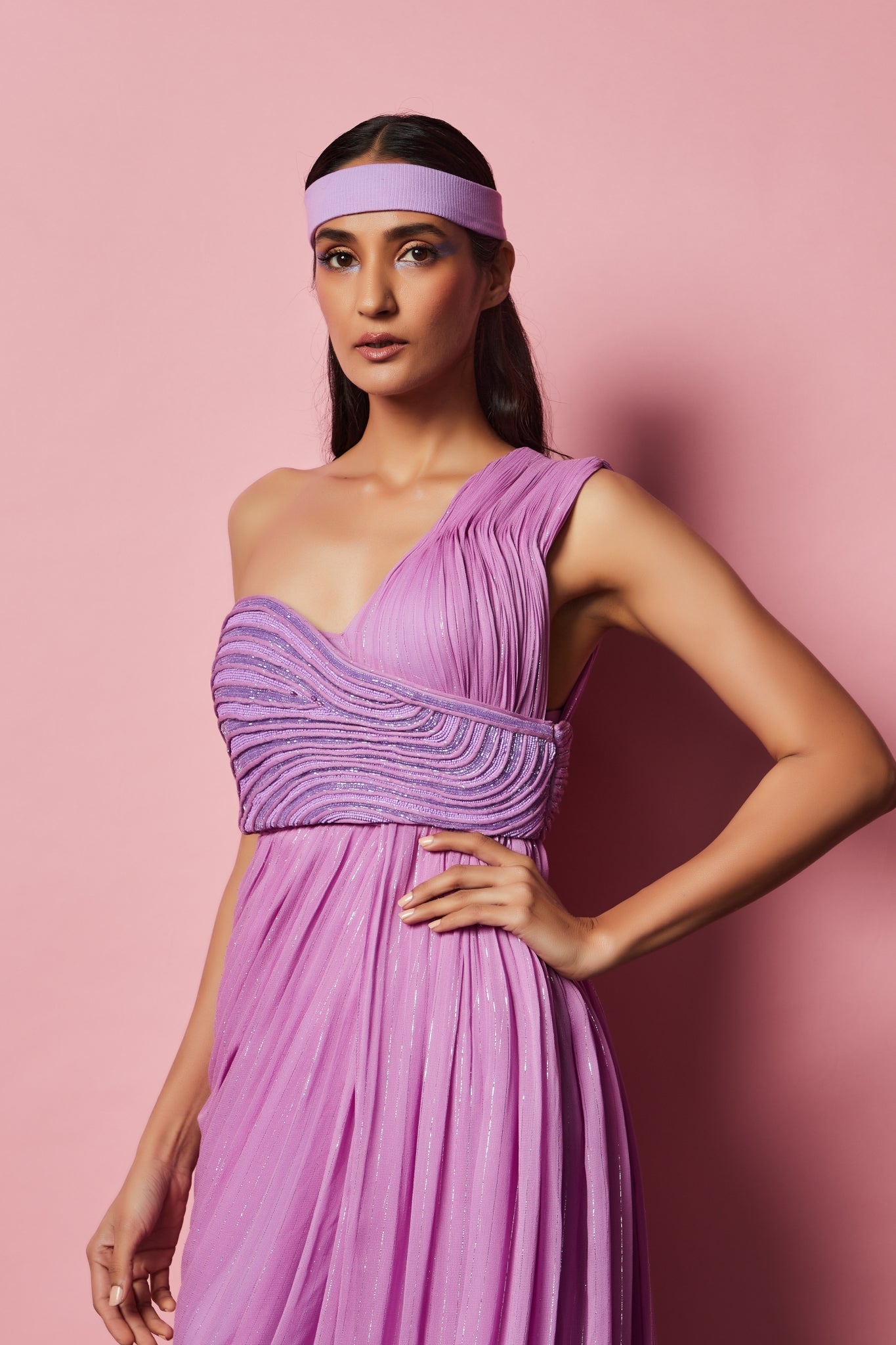 Lilac Cording Gown with Corded Bustier