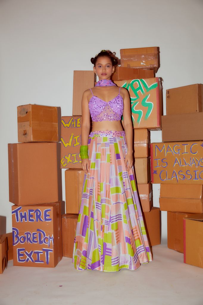 Printed Lehenga Set with Dupatta