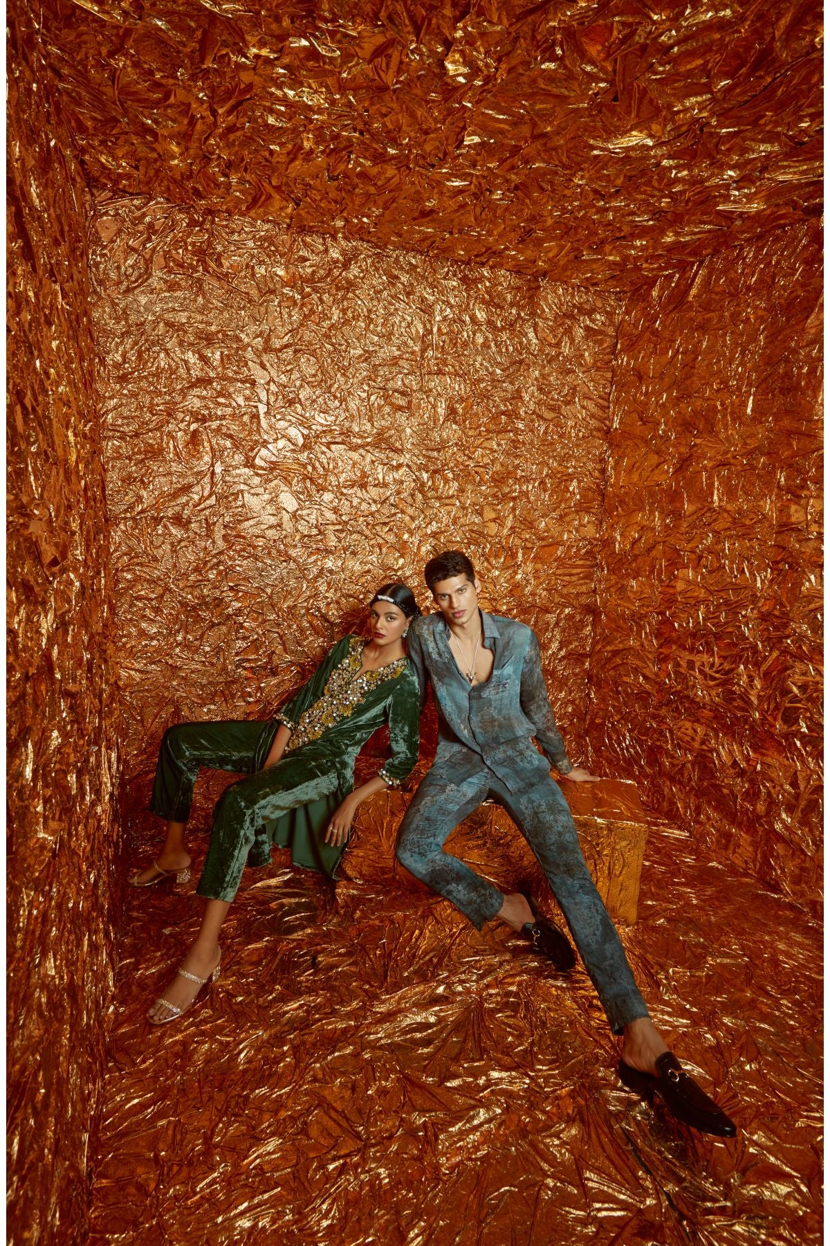 Dark Damask Printed Shirt & Pant Set