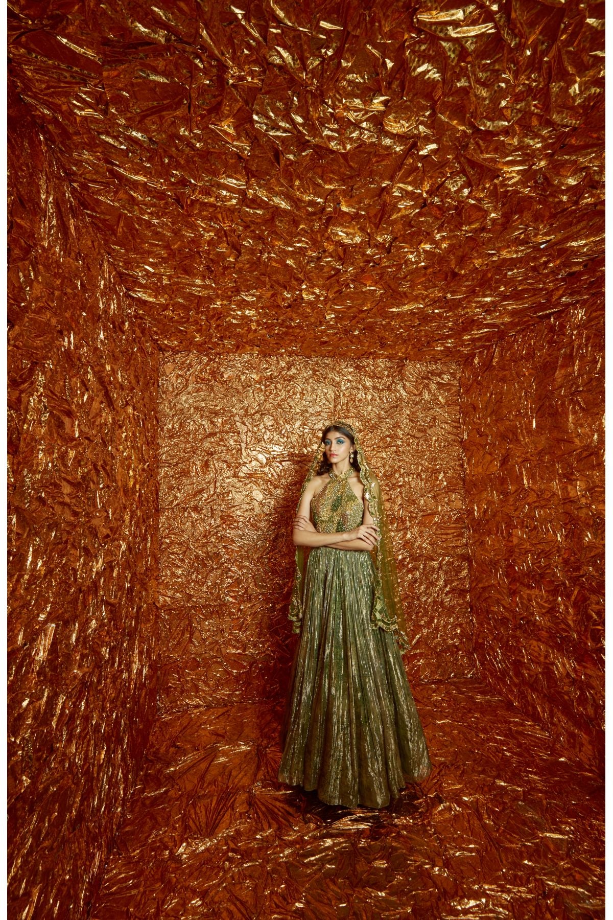 Embriodered Printed Anarkali Set