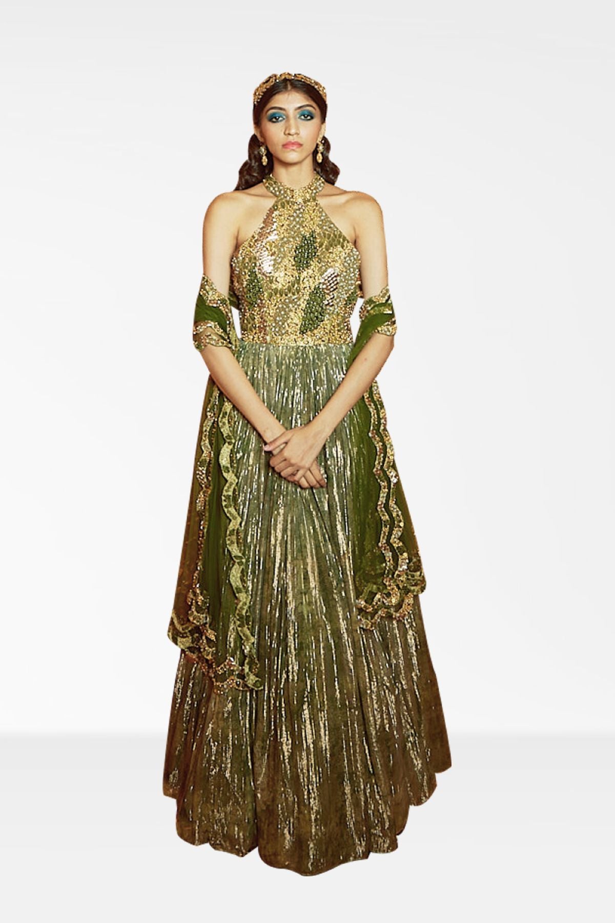 Embriodered Printed Anarkali Set