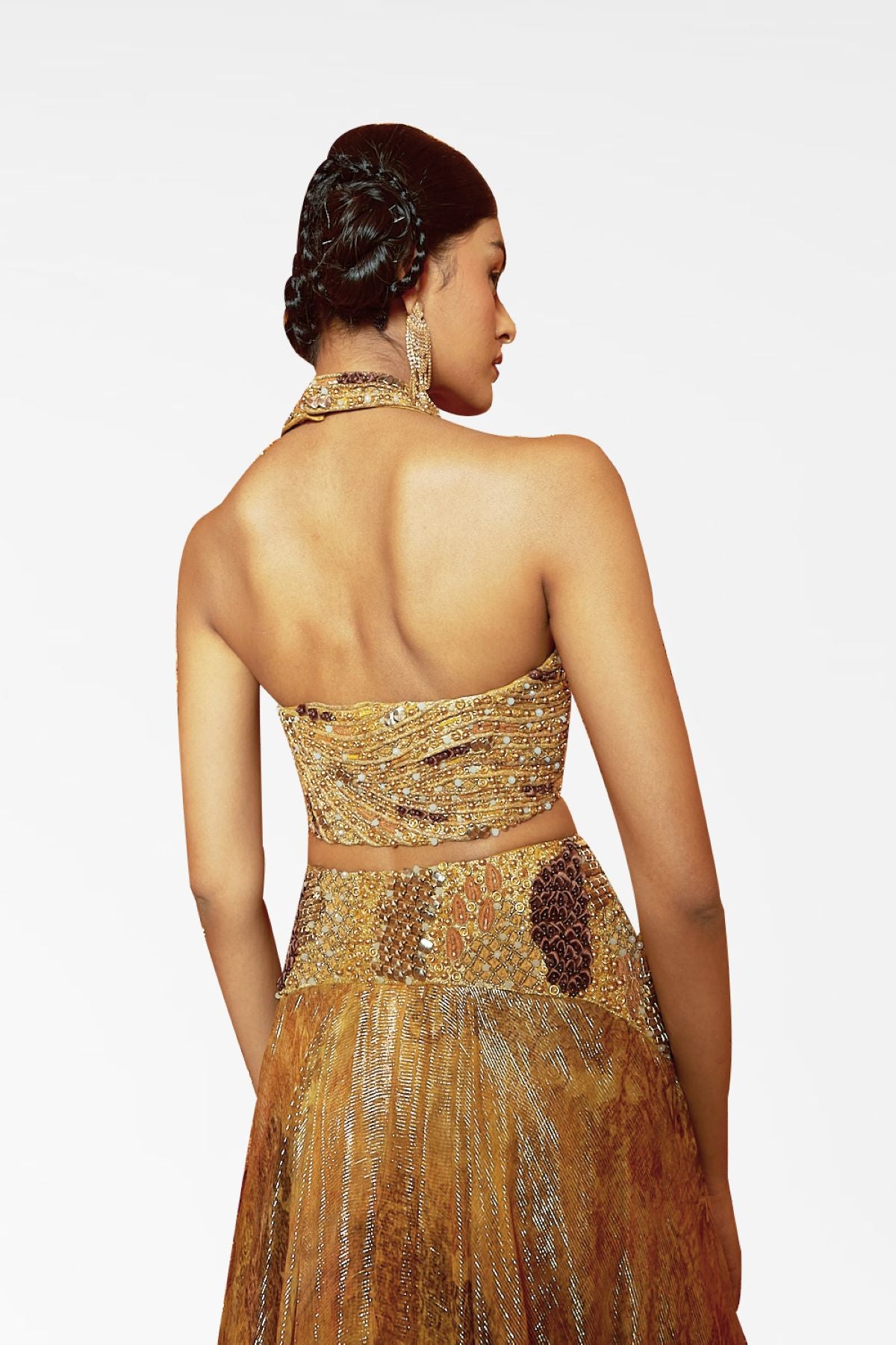 Printed Lehenga Set with Ruffle Dupatta