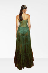 Green Organza Corset Dress