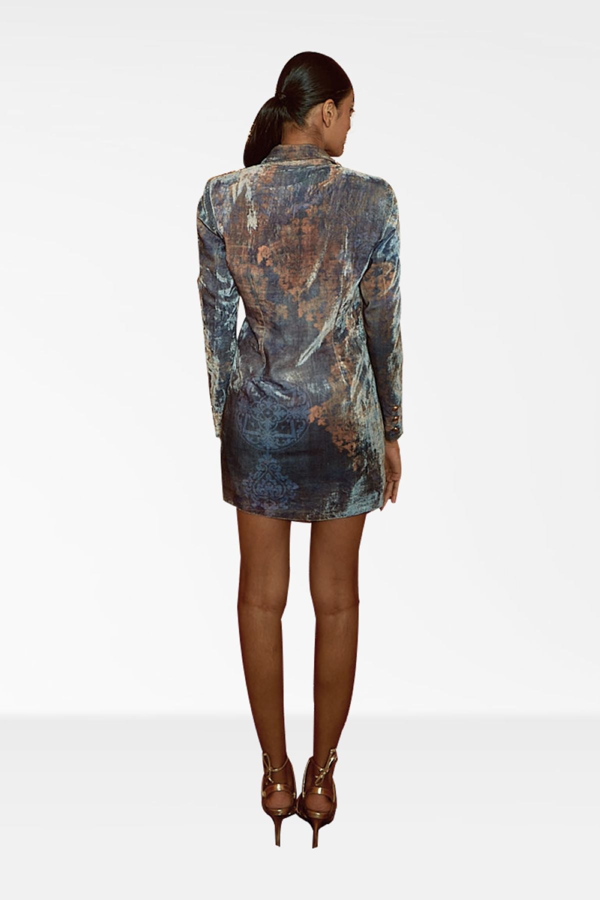 Grey Velvet Blazer Dress