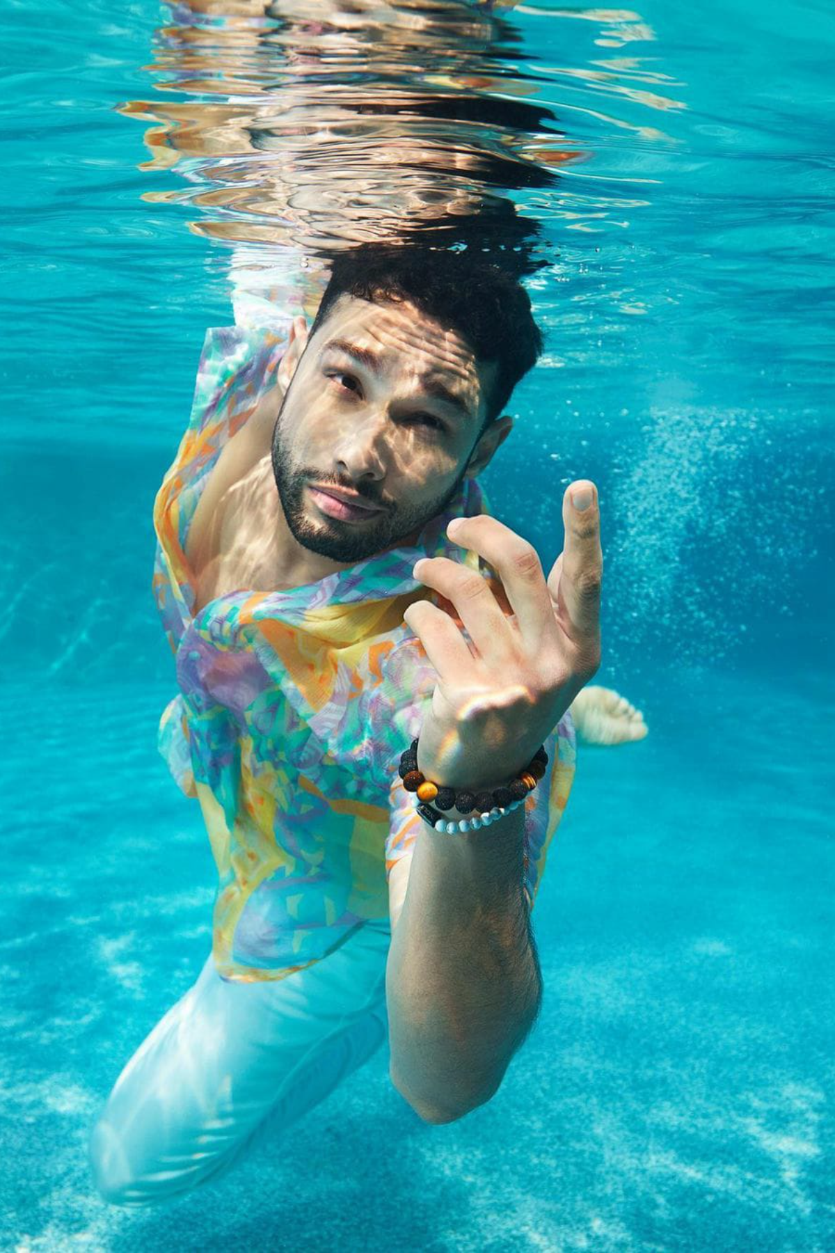 Siddhant Chaturvedi in Multi-Geo Printed Shirt