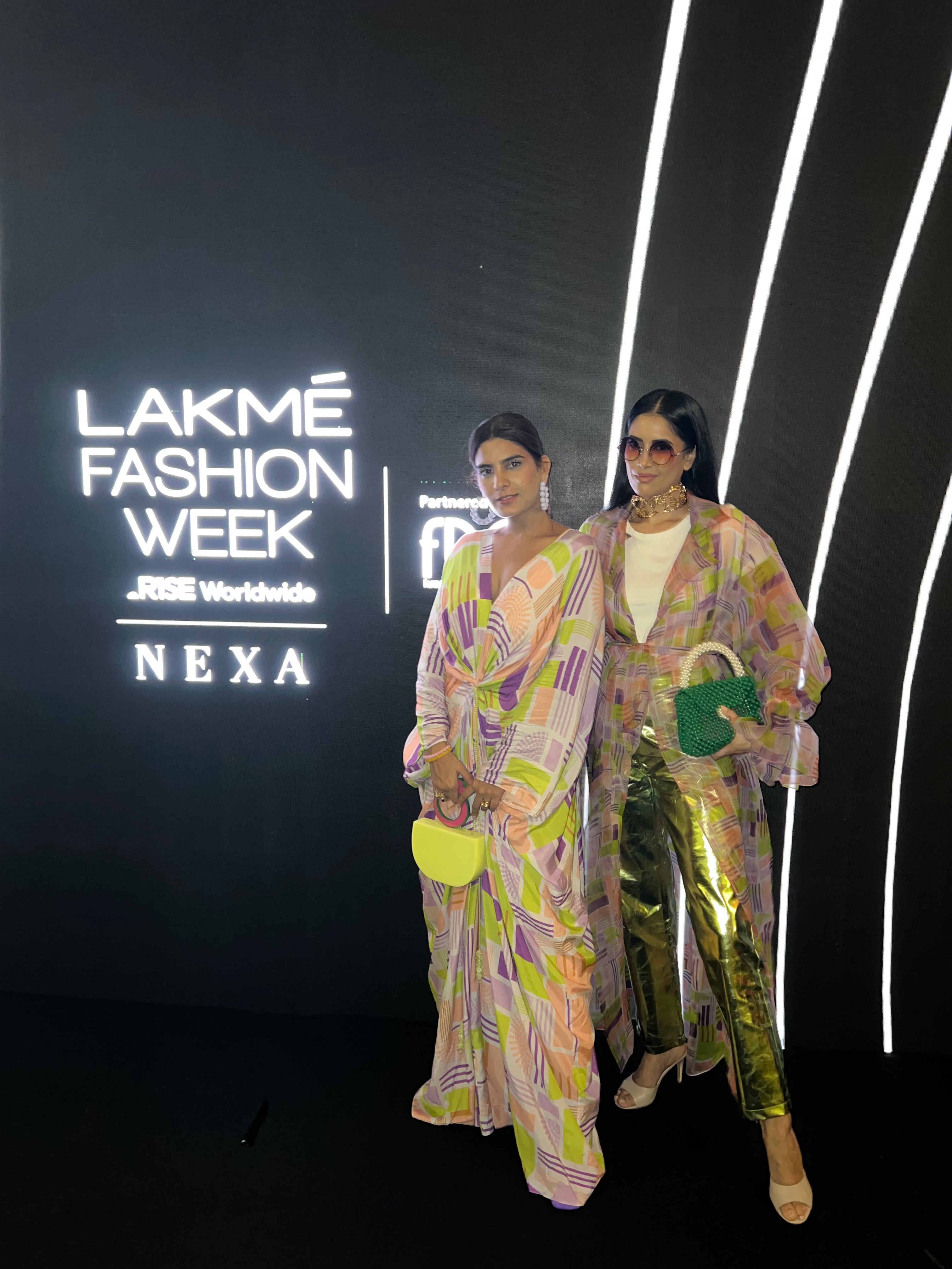 Alisha Pekha in Geometic Printed Organza Trench with Belt from Magical Wilderness Collection