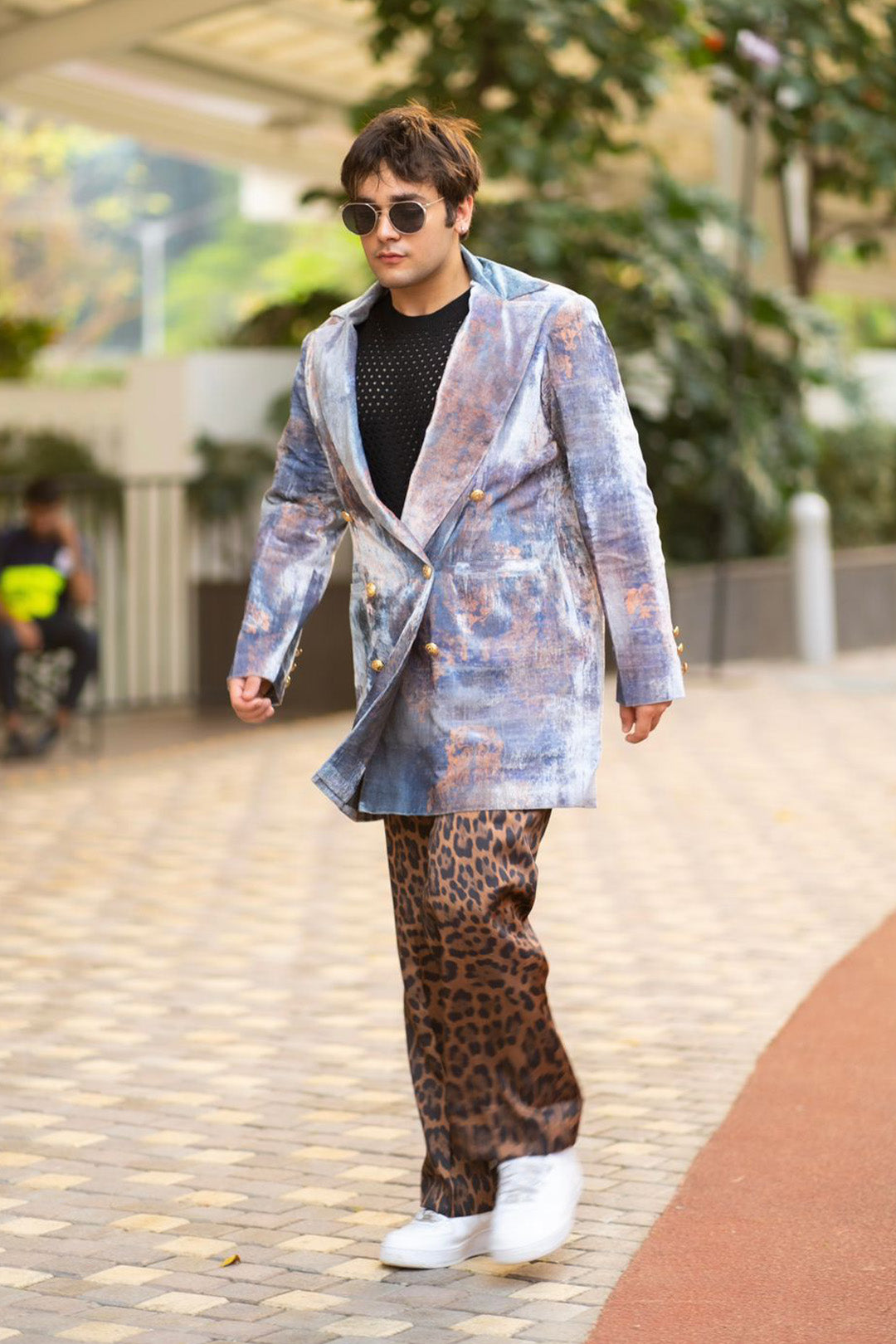 Janak Valecha in our  Grey Velvet Blazer Dress from Ancienne Collection