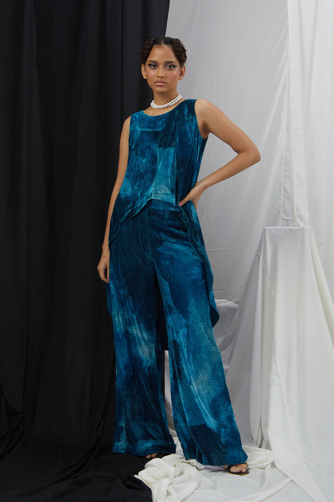 Asymmetrical Tunic and Pants Set