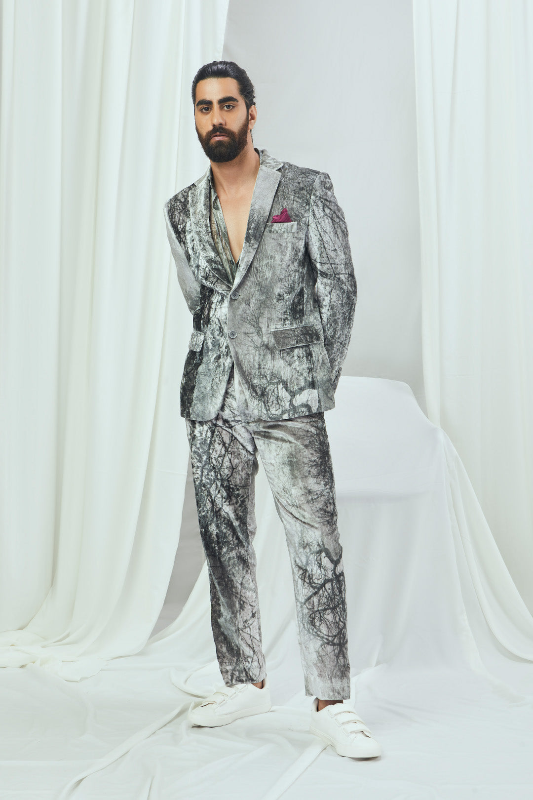 Velvet Printed Pants