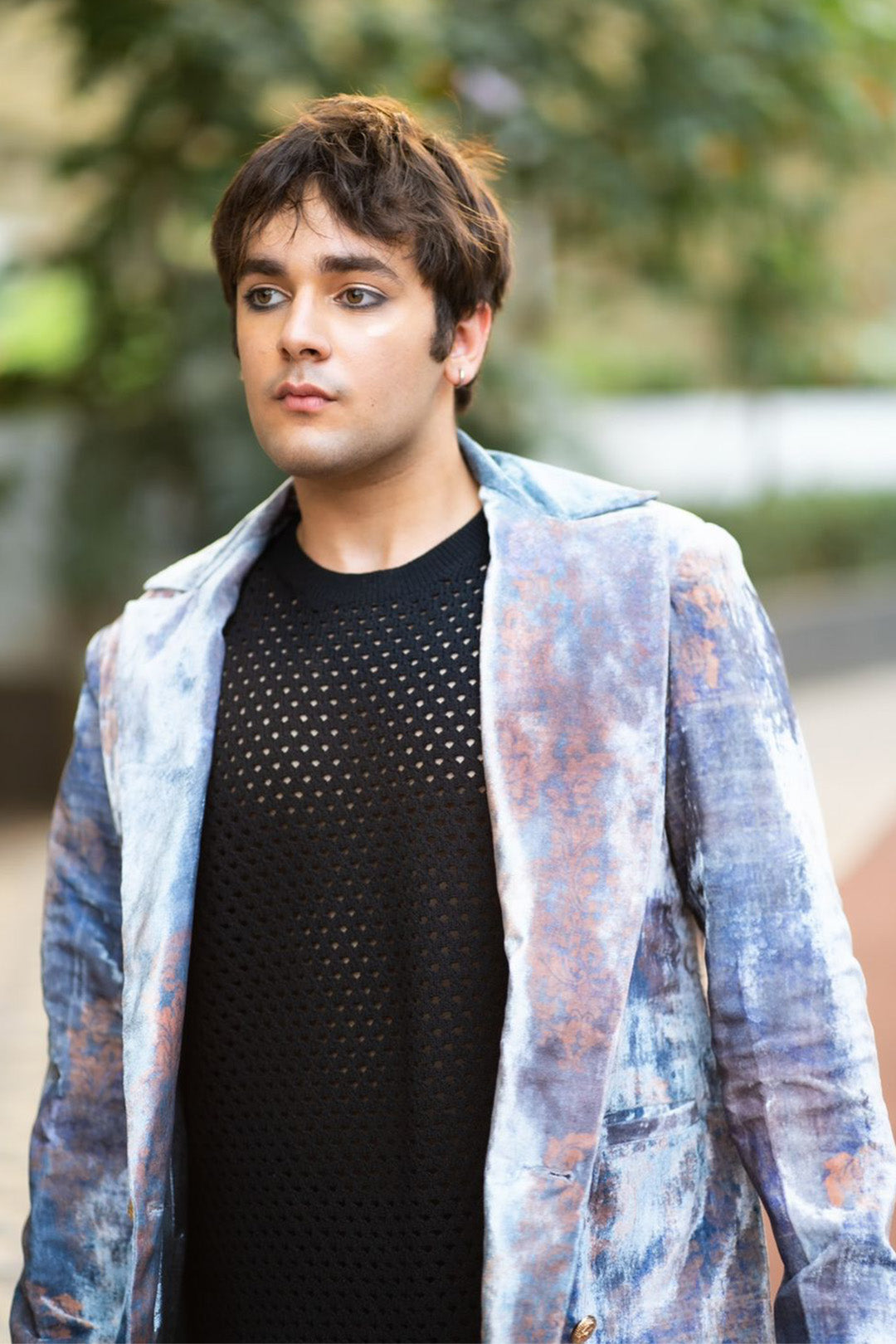 Janak Valecha in our  Grey Velvet Blazer Dress from Ancienne Collection