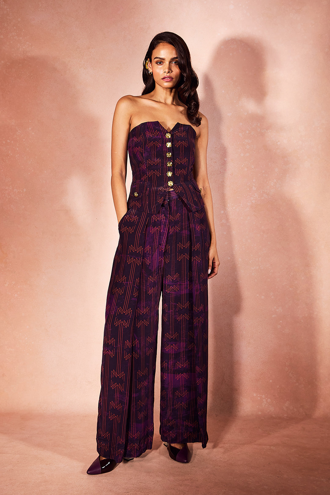 Plum Monogram Corset Set