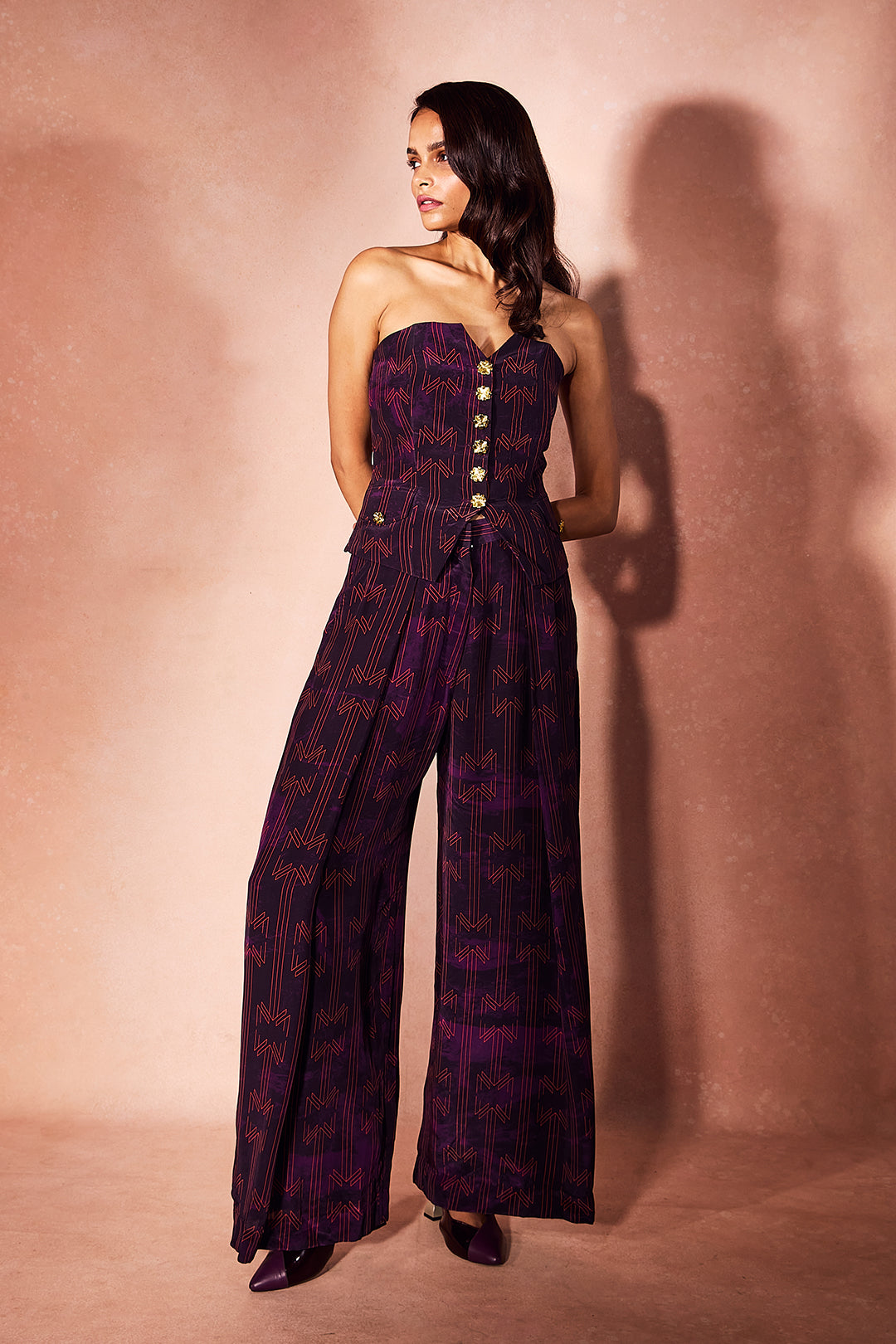 Plum Monogram Corset Set