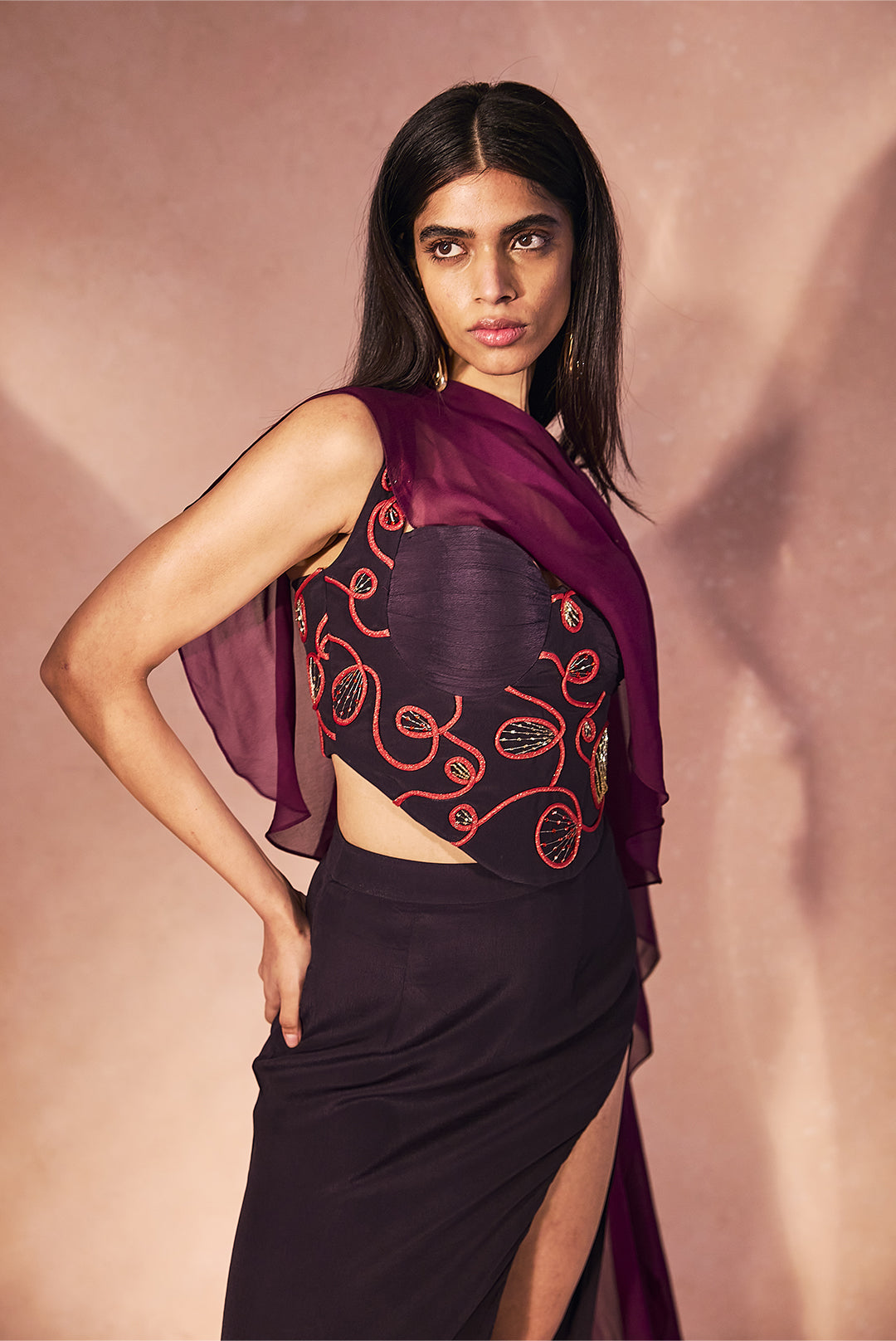 Plum Flame Corset Set