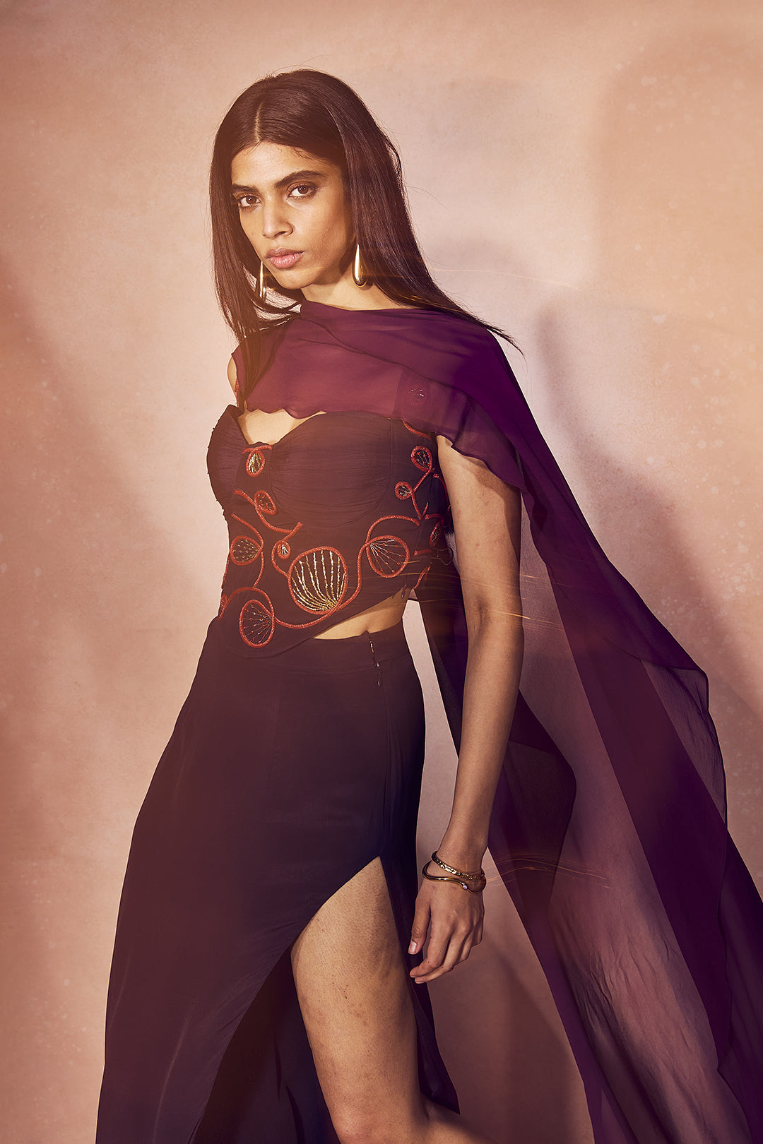 Plum Flame Corset Set