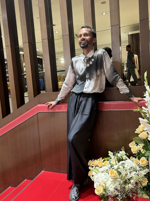 Sanjay Dauhaliya in our Printed Crepe Shirt from Matrix Collection