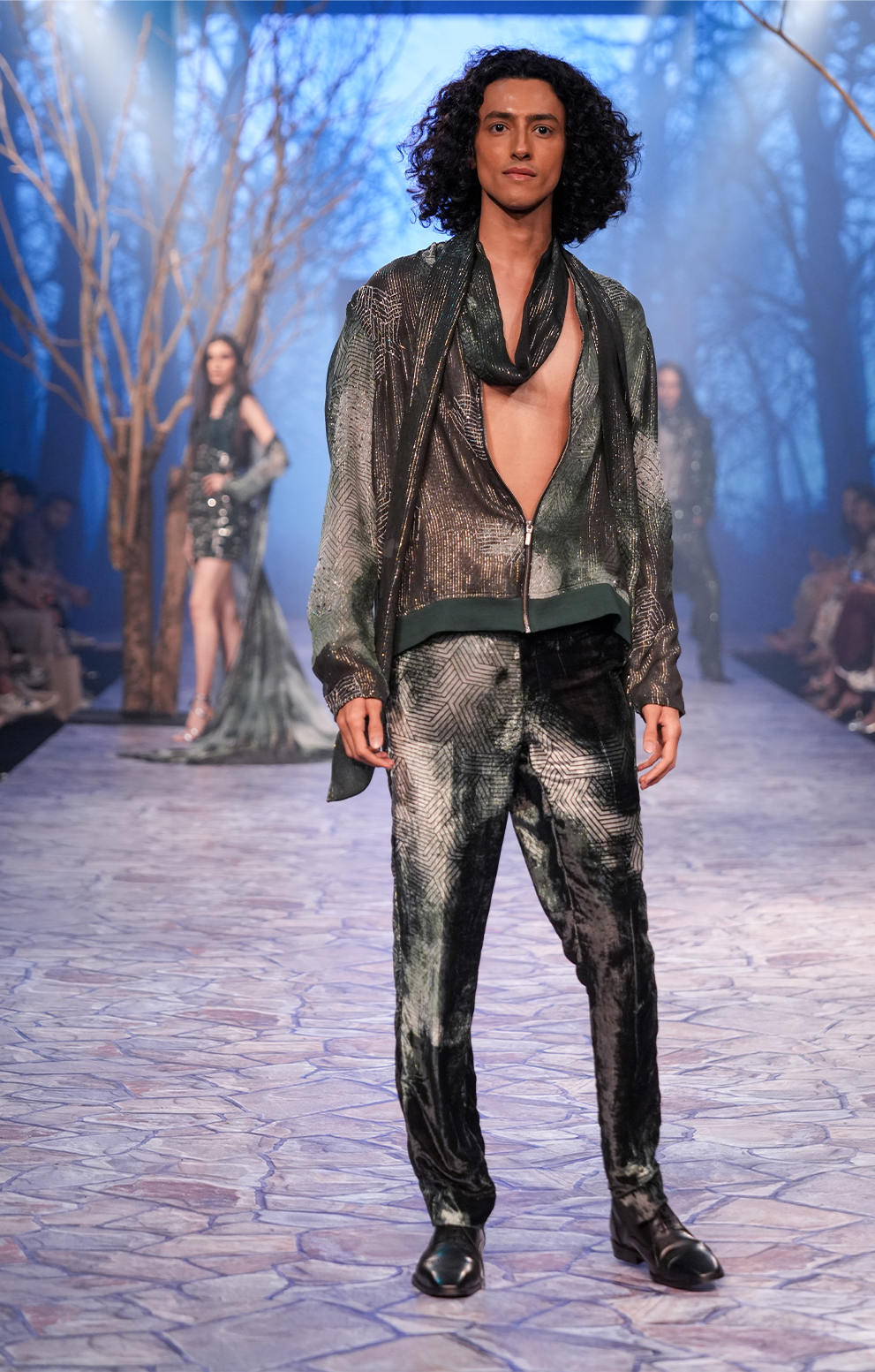 Embellished Printed Bomber Jacket