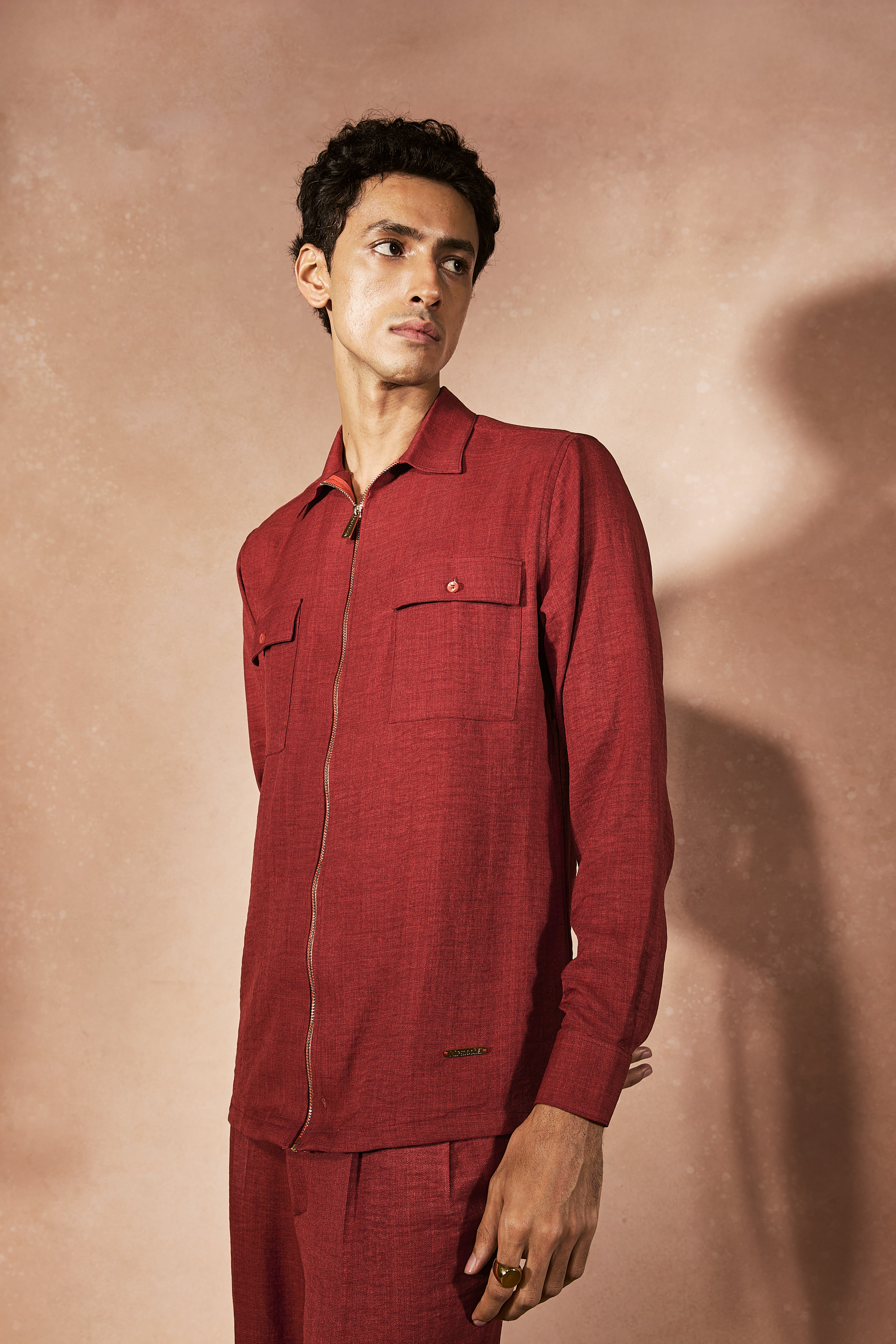 Flame Orange Tailored Jacket Set