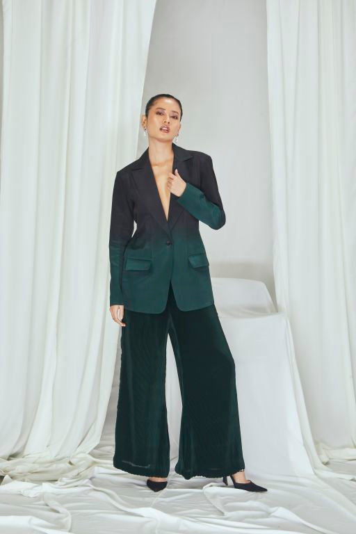 Emerald Pleated Stright Pants