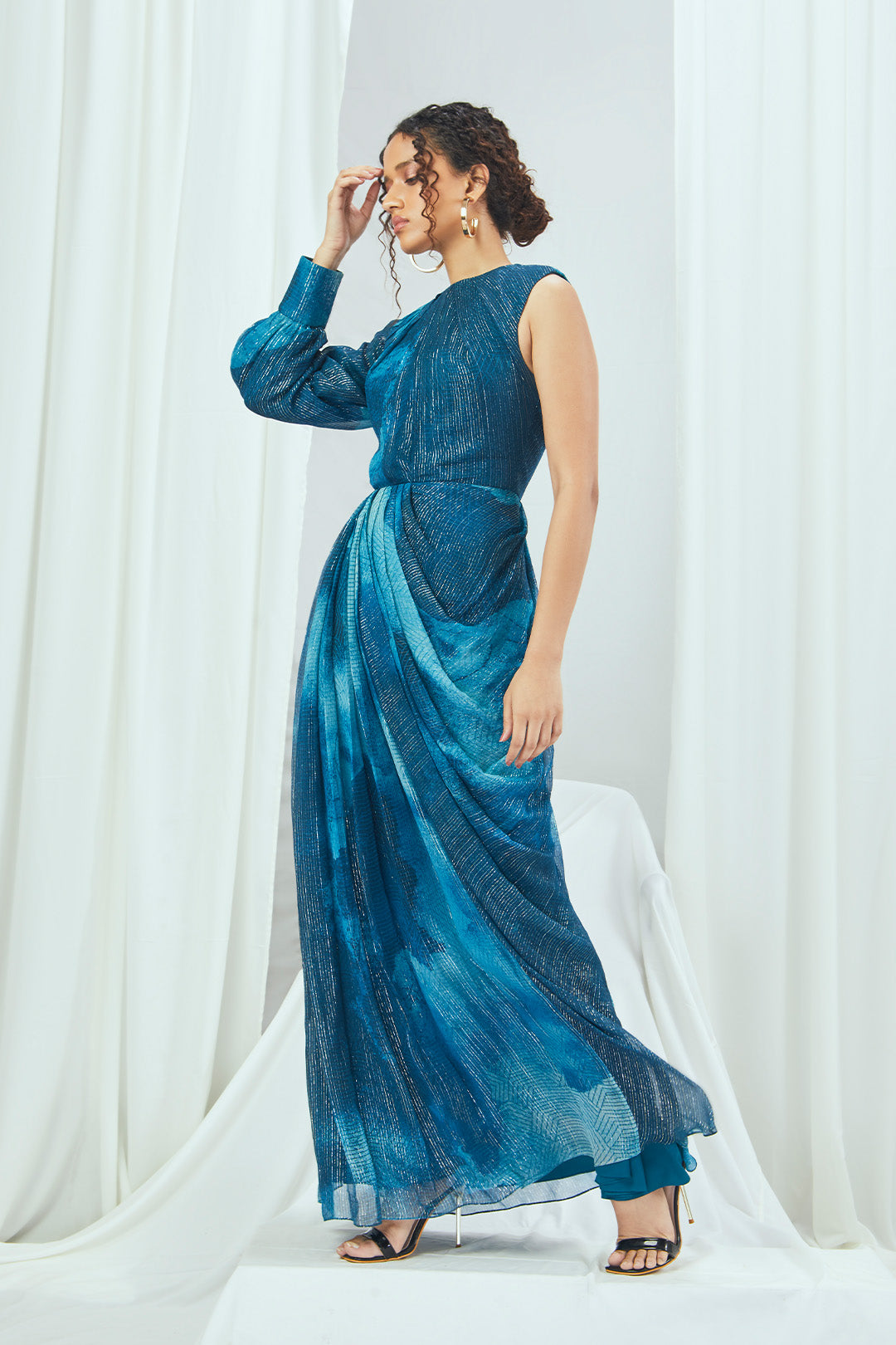 One Shoulder Draped Gown