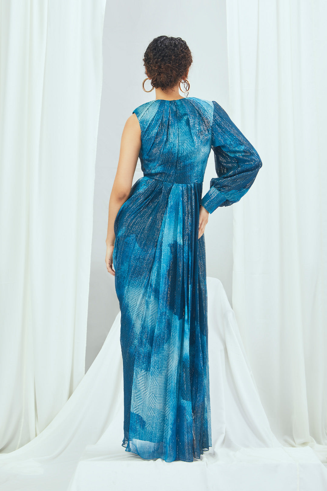 One Shoulder Draped Gown