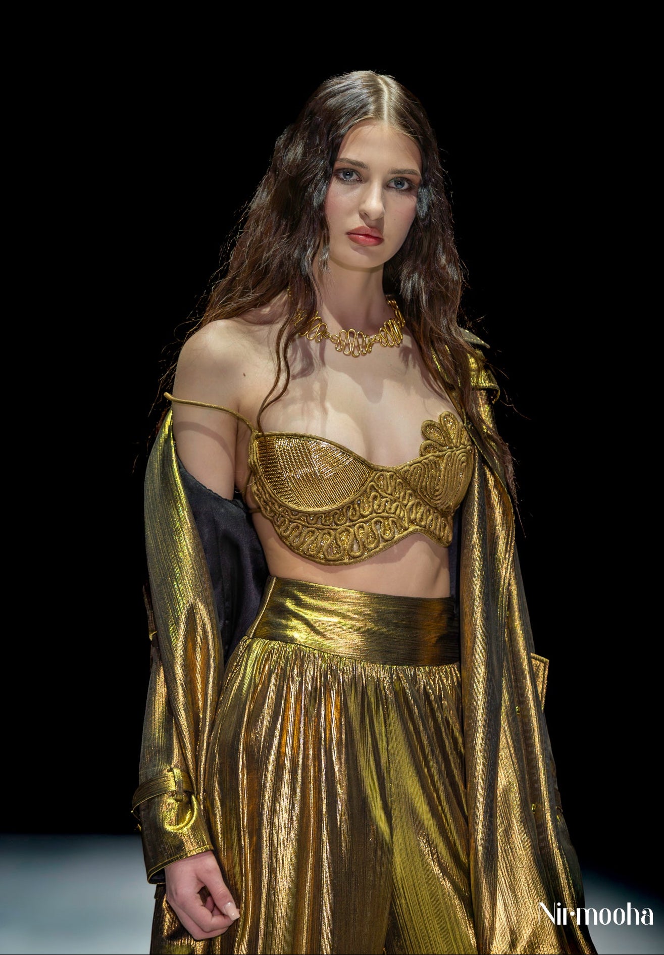 Molten Gold Metal Bralette set