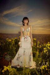 Chiffon Blossom Tiered Dress