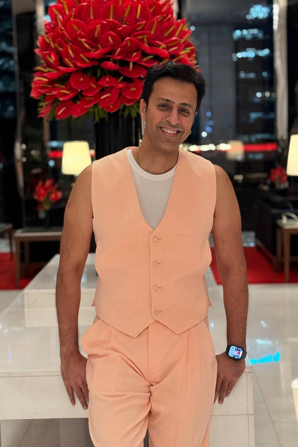 Salim Merchant in Vestcoat with Side Pockets & Straight Pants with Pleat detailing from Vilaya