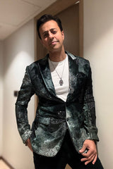 Salim Merchant in our Velvet Printed Blazer from Matrix