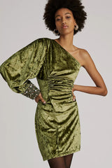 Olive Green Drape Dress