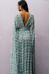 Kaftan Style Maxi with attached Holographic Embroidered Belt