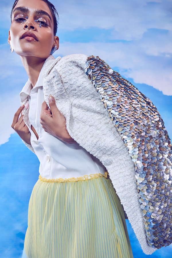 Fish-scale Sequined Long Jacket