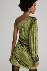Olive Green Drape Dress