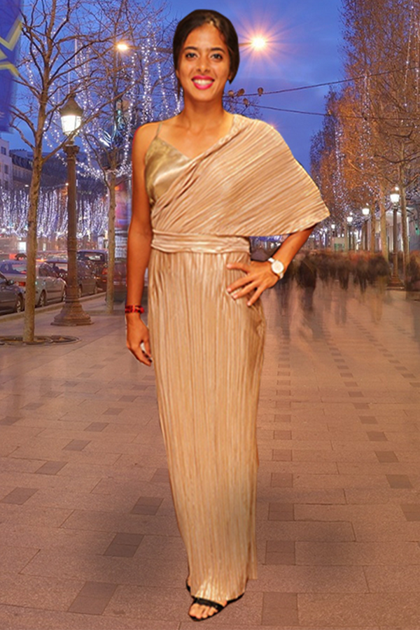 Ankita Raina in a Golden Gown