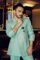 Manish Mishra in Mint Yoghurt Double Breasted Suit